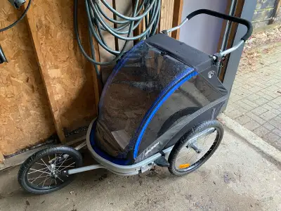 Raleigh bike trailer and stroller for 2 kids, View more