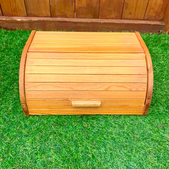 Bread Box Kitchen Storage Countertop Storage Wooden Bread Bin in Kitchen & Dining Wares in Calgary - Image 4