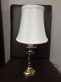 Brushed Gold Lamp With Ivory Shade