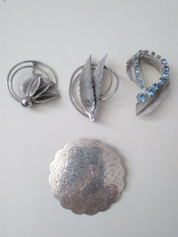 Vintage Sterling Silver Brooches $15 Each Signed