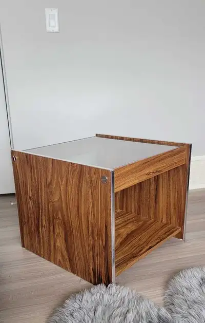 Wood Coffee Table with Glass Top (see important details), View more