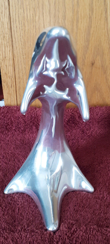 Hoselton Sculpture of Jumping Dolphin in Polished Aluminum in Arts & Collectibles in Leamington