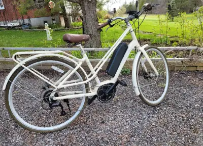 In absolutely new condition, hasn't travelled even two kilometers, beige, great bike but I bought th...