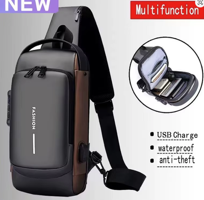 Desinger Multifunction Anti-theft USB Shoulder Crossbody Bag Travel Sling Pack Messenger Pack Chest...