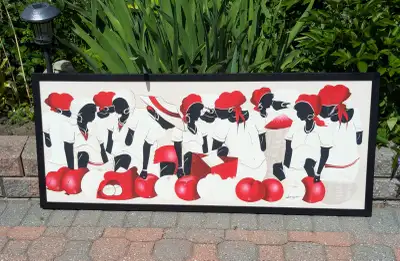 COLORFUL Framed painting - "Women In The Market", View more