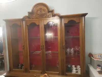 Vintage wooden display cabinet / china cabinet, View more
