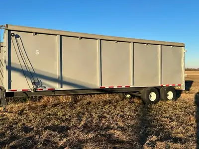 30ft by 8ft storage trailer. Moves easily with a farm tractor, signal lights, very good jack, easy t...