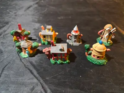 Vintage Miniature Teapot Birdhouse Figures, View more