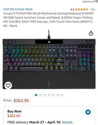 RGB keyboard corsair