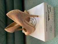Steve Madden Peep-Toe Sandals with Rhinestone Detail
