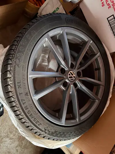 For Sale: VW GTI Winter Tire & Rim Set – Continental VikingContact 7 (225/45 R17) Selling a set of C...