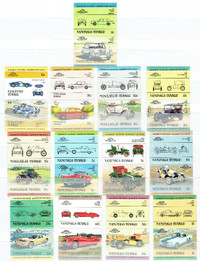 NANUMAGA-TUVALU. Série de 9 timbres Vieilles voitures.