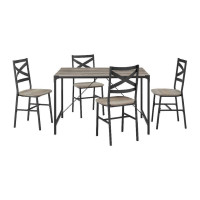 Dining Set w/X Back Chairs in Grey Wash