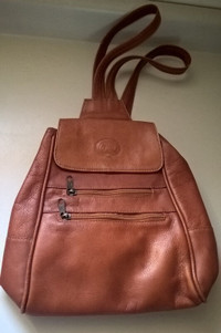 Cottier Brown Leather Handbag/ Knapsack