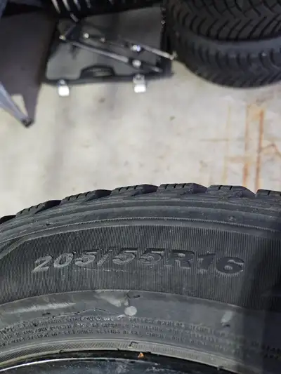 Set of 4 tires on rims Nexen winter tires 205 55 R16. Like new condition. 300$ 416 3899615