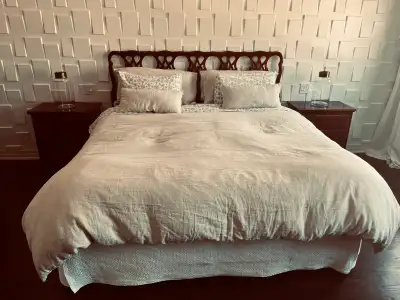 5 piece King Size Bedroom Set with Mattresses & Mirror, View more