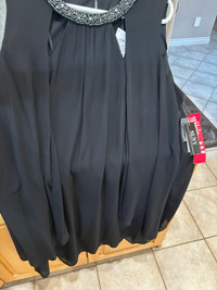 Black plus size chiffon dress