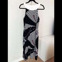 NEW - Nueva - Women's Striped Halter Neck Midi Dress (Size 8)