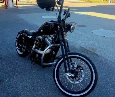 2008 1200 xln bobber for sale Tc bros springer front end 12 inch apes Kuryakyn footpedals and air fi...
