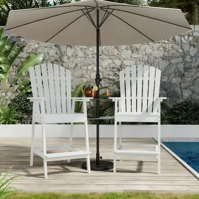 Set of 2 Outdoor Bar Height with Connecting Tray , View more