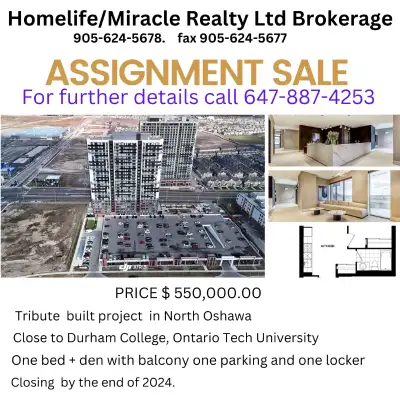 @@@@@@Assignment Sale@@@@@ Modern one-bed plus Den,One Bath condo, where luxury and comfort blend se...