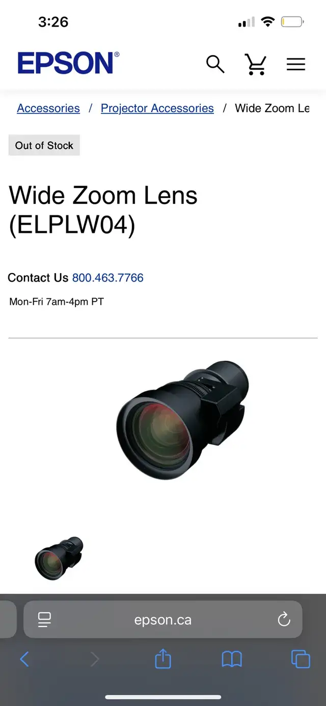 Epson ELPLW04 Short throw Lense in General Electronics in Burnaby/New Westminster - Image 5