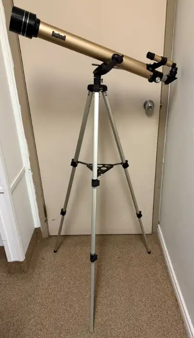 Bushnell 660x60mm Refractor Telescope (model # 78-9660), used, $75; Contact PCTRUST Computer Sales &...