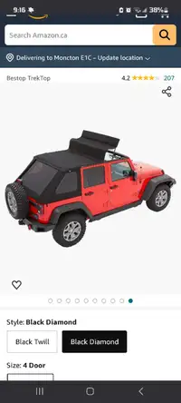 Jeep wrangler 4 door soft top