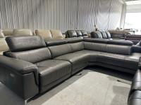 Leather reclining sectional 