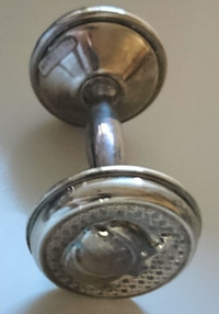 Vintage Rare Cocalo Silver Plate Baby Dumbell Rattle Keepsake