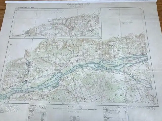 * Thurso Quebec and area,  large linen bound map, 1915, original in Arts & Collectibles in Gatineau - Image 3