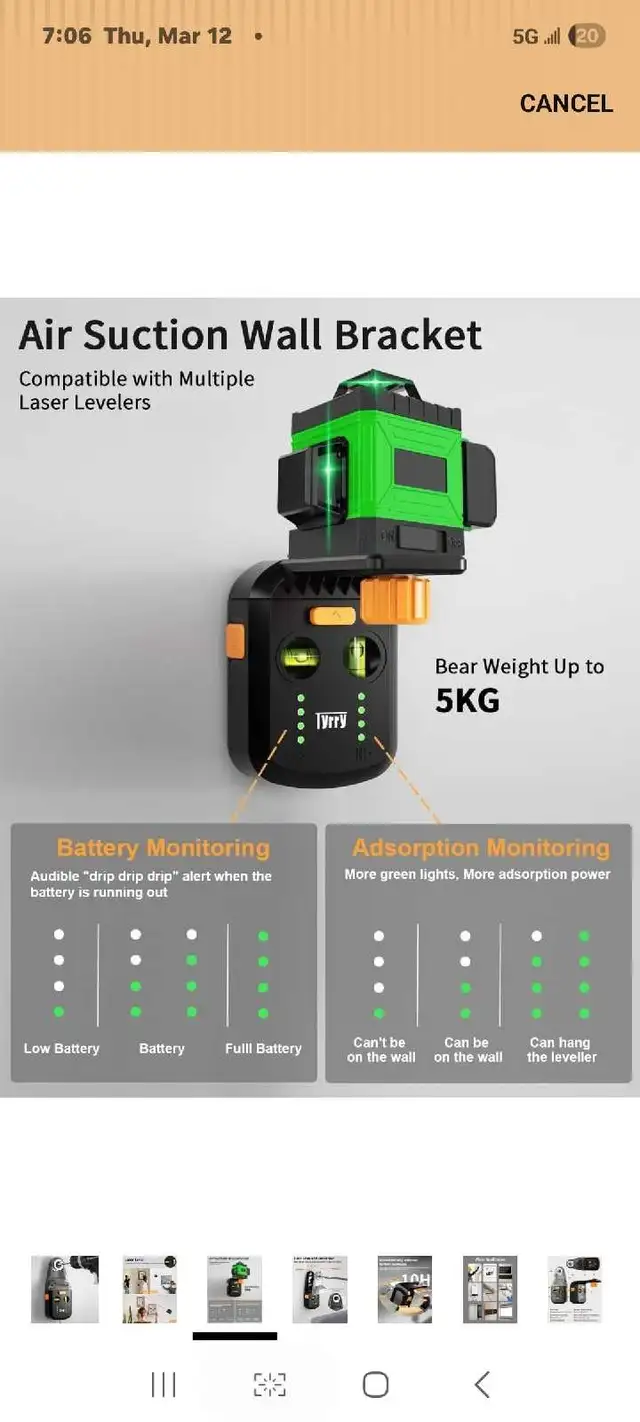 4-in-1 Laser Level Tool with Line Laser, Drill Dust Collector, W in Hand Tools in Markham / York Region - Image 4