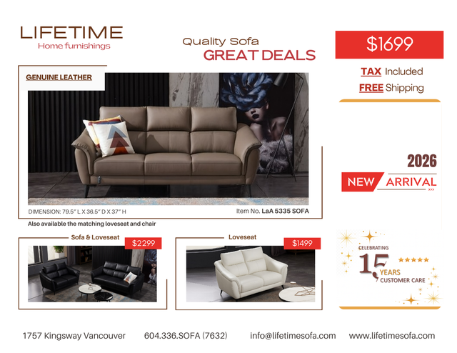 Genuine Top Grain Real Leather Sofa in Couches & Futons in Vancouver - Image 7