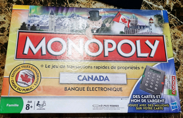 Jeu Société Monopoly Canada Electronic État Neuf dans Art et objets de collection  à Trois-Rivières