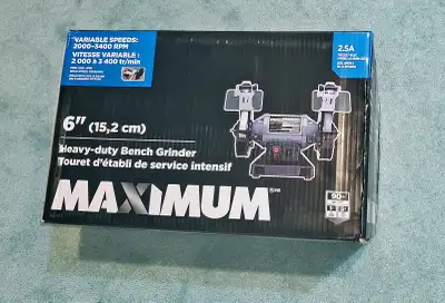 MAXIMUM 2.5A Variable Speed Heavy-Duty Bench Grinder, 6-in, View more