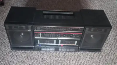 boombox with two tape decks, View more