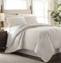 3PC Micro Flannel Reverse to Sherpa Comforter Set, Full/Queen 