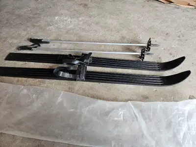 Plastic child skiis and poles, View more