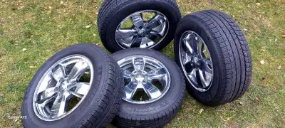 Ford Escape Chrome 17 inch rims with Michelin X-Ice 225/65R17 Winter tires and rims taken off ford e...