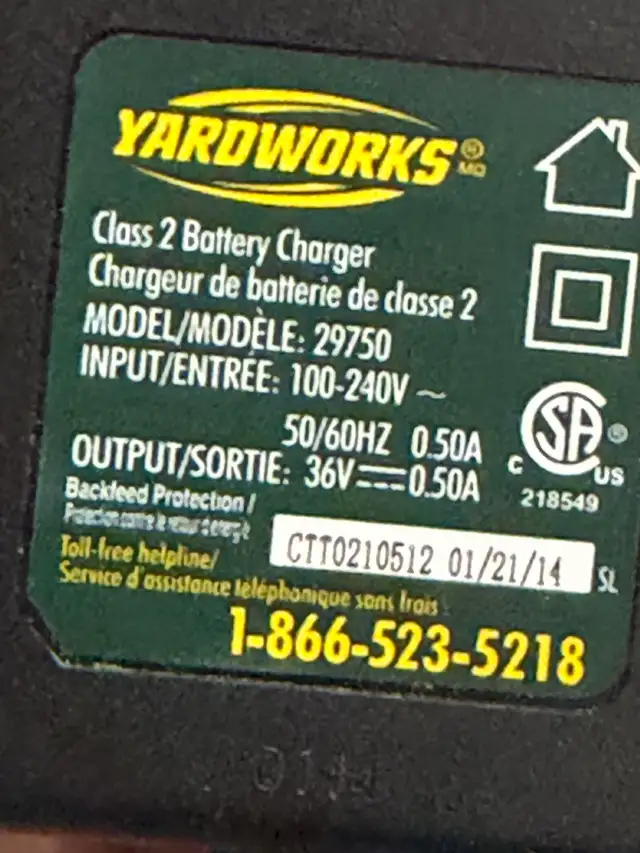 Yardworks Replacement 36V 2Ah Lithium-Ion Battery and charger in Lawnmowers & Leaf Blowers in City of Toronto - Image 5