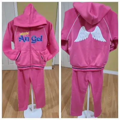 Girl - Pink Angel Hoodie and Sweatpants Set - 8 Years Old, View more