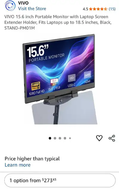 VIVO 15.6 inch Portable Monitor, View more