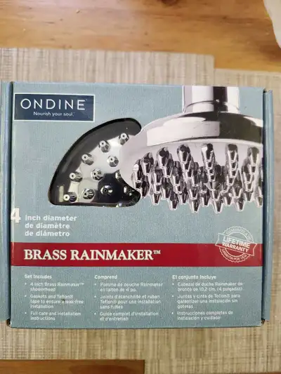 Upgrade your shower with this new Ondine 4-inch Brass Rainmaker showerhead, designed for a luxurious...