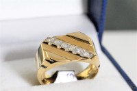 NEW SOLID 14K. YELLOW GOLD & DIAMOND MAN'S RING FOR SALE.