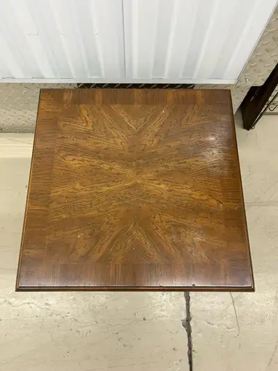vintage wood side table with casters, View more