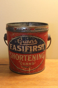 Vintage Gunn's Easifirst Shortening Tin