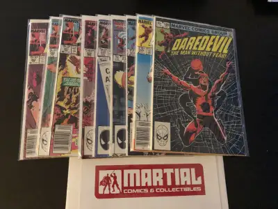 For sale: Lot of 20 Daredevil books. Includes issues 188,200,212,238,242,252,261-265,275,296,300,306...