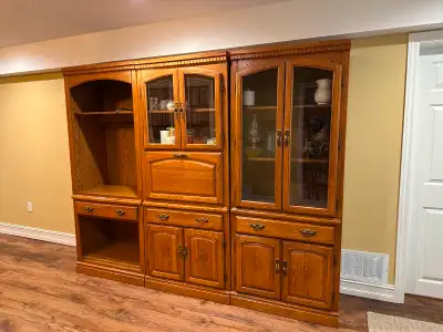 Oak Entertainment Wall Unit, View more