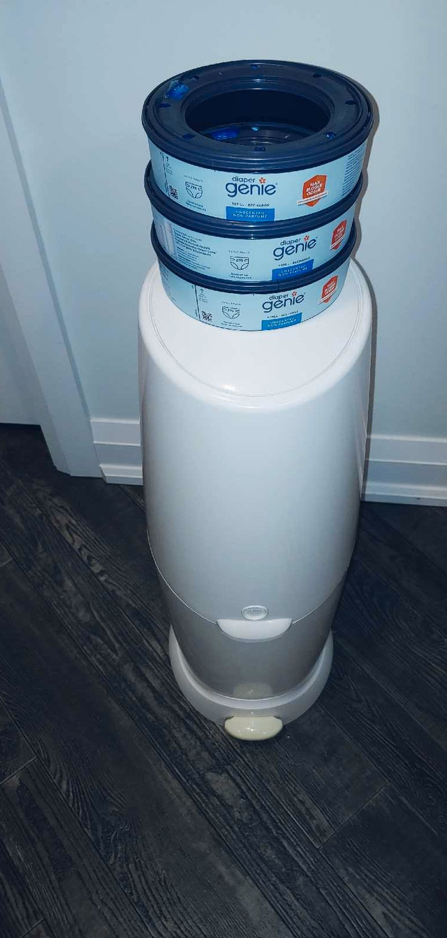 Diaper Genie w/ 3 Refills. in Bathing & Changing in St. Catharines