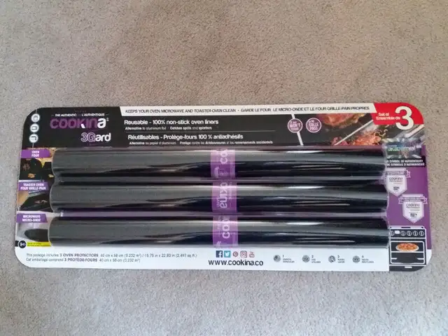 Cookina 3Gard 100% reusable non-stick oven liners - set of 3 in Toasters & Toaster Ovens in Markham / York Region - Image 2